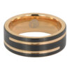 Black Rose Gold Tungsten Mens Ring