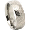 Titanium 8mm Ring With Embossed Wood Pattern