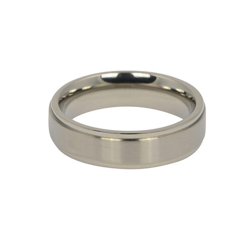 Brushed Satin Titanium Mens Ring