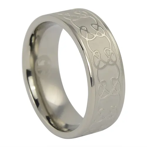 Celtic Mens Titanium 8mm Ring