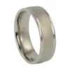 Titanium Mens Ring with Stone Brushed Finish