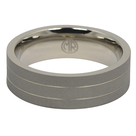 ITR-091-Dark Matte Finish Twin Groove Titanium Ring-2 itr-091-dark-matte-finish-twin-groove-titanium-ring-2