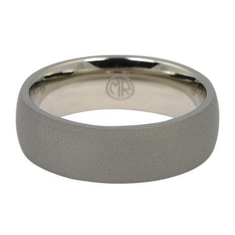 ITR-094-Dark Matte Finish Titanium Dome Mens Ring-2 itr-094-dark-matte-finish-titanium-dome-mens-ring-2