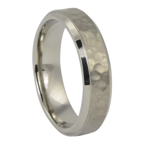 Hammered Titanium Wedding Ring