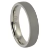 Dark Thin Matte Finish Titanium Dome Men’s Ring