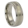 Titanium Milgrain Mens Wedding Ring