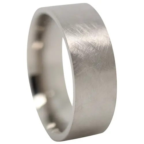 Wide "Comet" 8mm Titanium Mens Ring