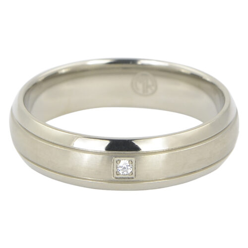 Titanium Mens Engagement Ring With Single Stone