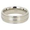 Satin Finish Grooved Titanium Wedding Ring
