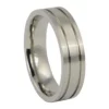 Satin Finish Titanium Mens Wedding Ring