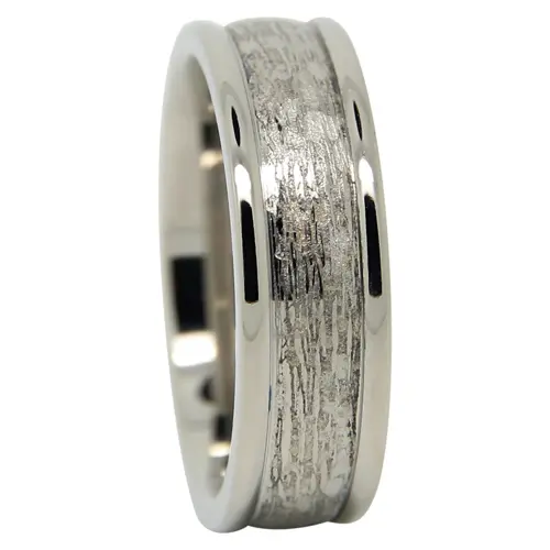 Titanium 6mm Mens Wedding Ring With Carved Centreline