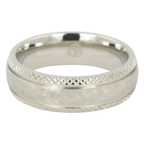 Distressed Finish Comet Titanium Mens Wedding Ring