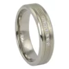 Mens Titanium Wedding Ring With Simulated Diamonds