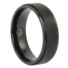 Black Brushed Titanium Mens Wedding Ring