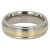 Titanium Wedding Ring With Solid 14k Gold Inlay