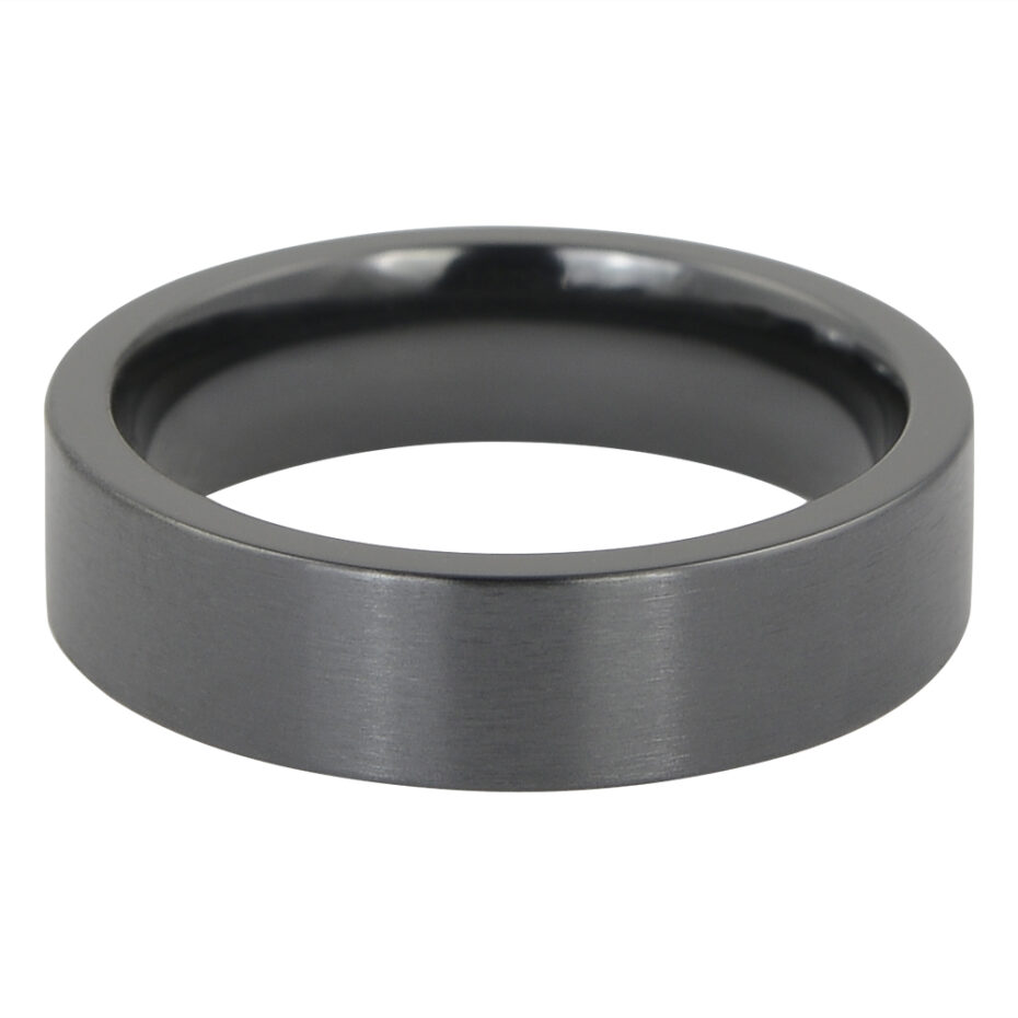 Brushed “Forever Black” Titanium Mens Ring