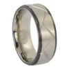 Titanium cross hatch mens ring
