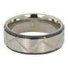 Titanium cross hatch mens ring