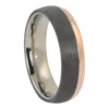 Titanium and rose gold mens ring