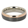 Titanium and rose gold mens ring