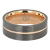 Carbon fibre titanium gold mens ring