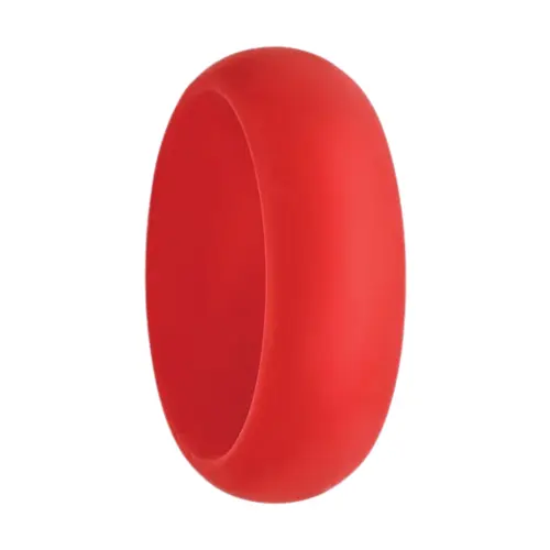 8mm Dome Red Silicone Ring