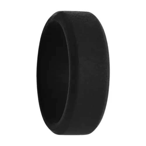 Flat 8mm Black Men's Silicone Ring
