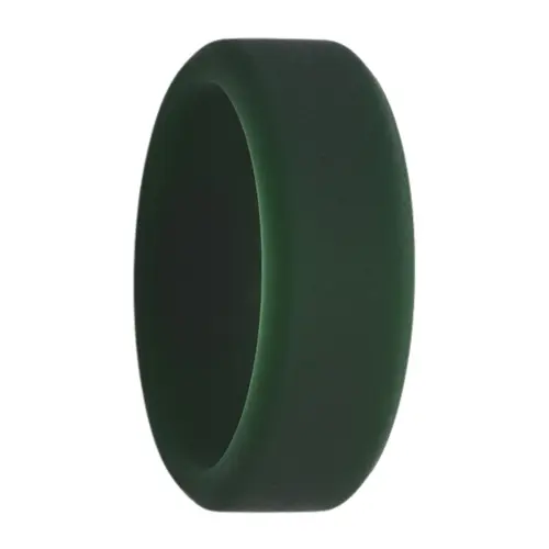 Flat 8mm Dark Green Men's Silicone Ring