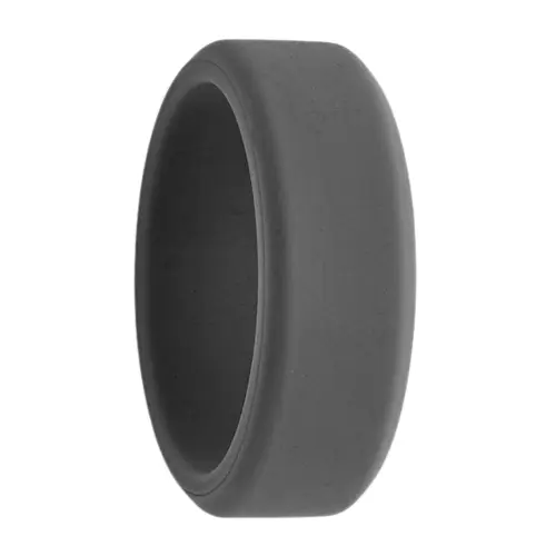Flat 8mm Grey Men's Silicone Ring