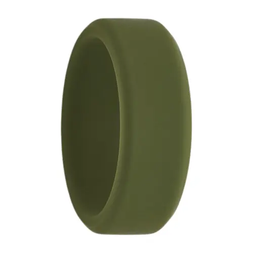 Flat 8mm Khaki Men's Silicone Ring