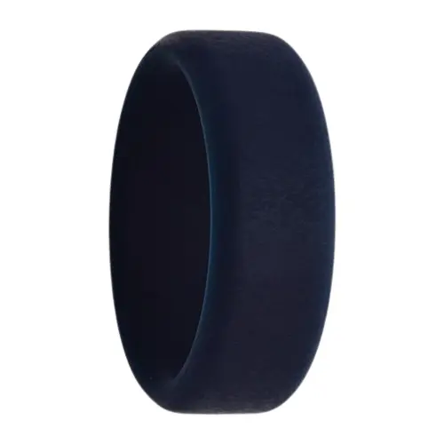 Flat 8mm Navy Men's Silicone Ring