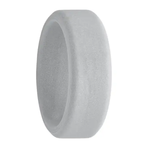 Flat 8mm Silver Men's Silicone Ring