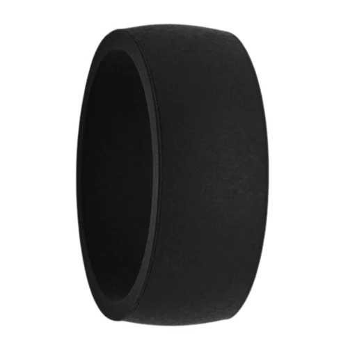 Black silicone wedding bands for men