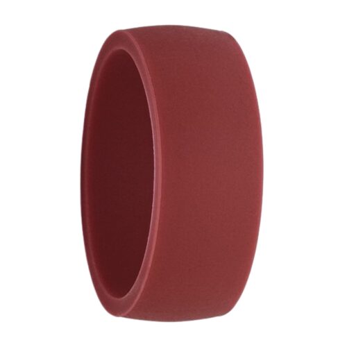 Burgundy silicone wedding bands for men