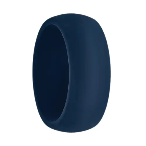 9mm Mens Ultra Wide Navy Silicone Ring