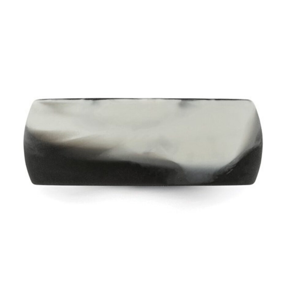 black silicone rings with white marbled finish