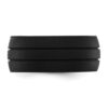 Mens Twin Groove Black Silicone Rings Australia
