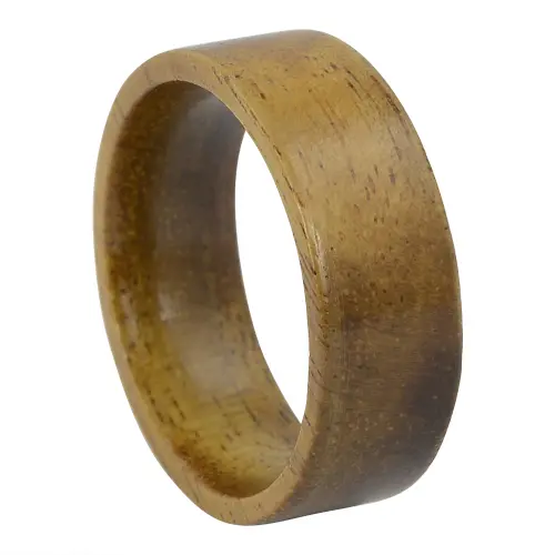 Koa Wood Flat Band 8mm Mens Ring