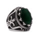 Carved Green Stone Mens Signet Ring