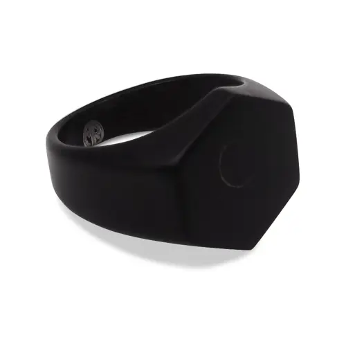 Hexon Black Signet Ring