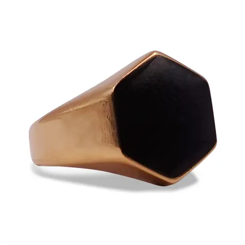 Hexis: The Hexagon Gold Signet Ring