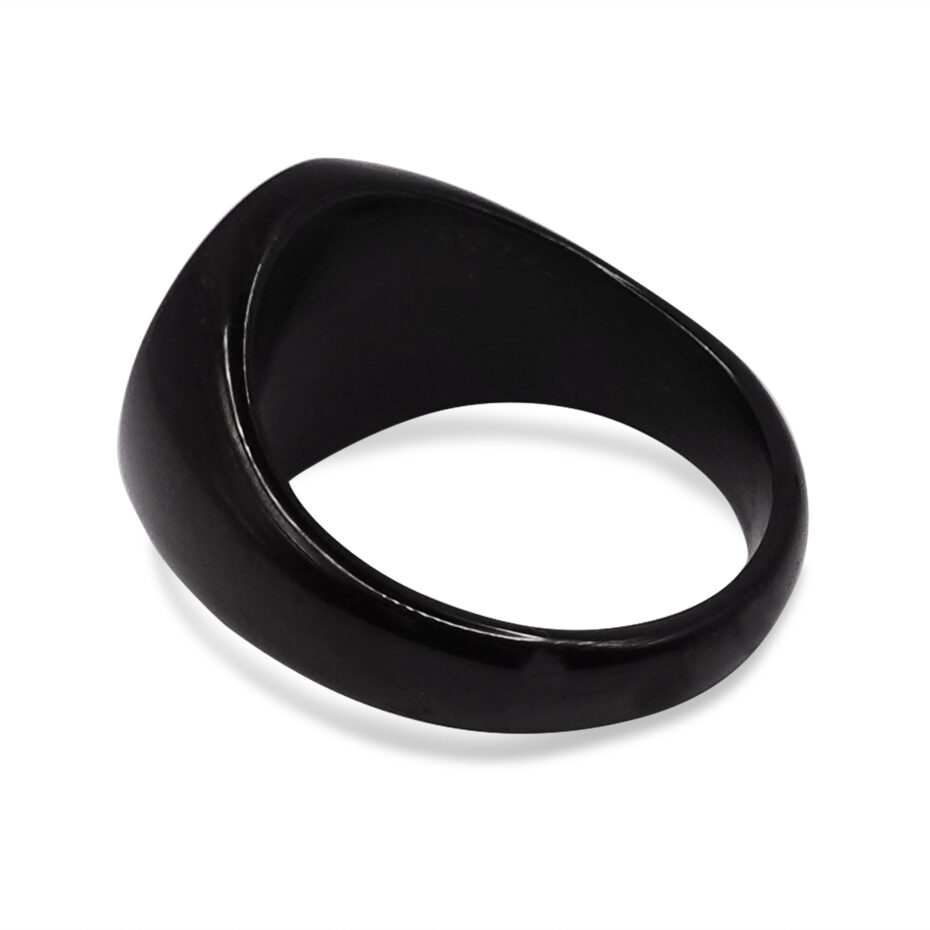 Geo: Polished Black GeometricSignet Ring