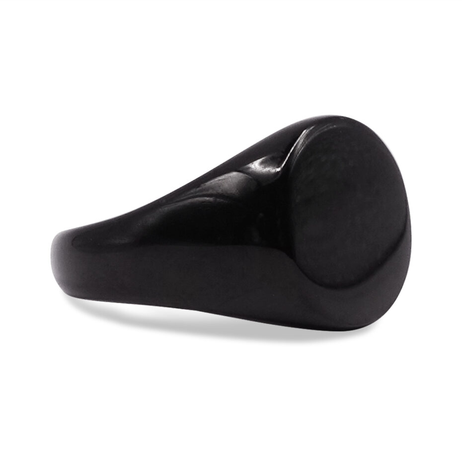 Geo: Polished Black GeometricSignet Ring