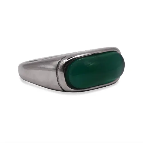 Envy Oval Green Stone Signet Ring