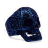Day of the Dead Blue Skull Signet Ring | Mens Rings Online