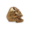 Skullstice Gold Polished Signet Ring with Large Skull Head | Mens Rings Online