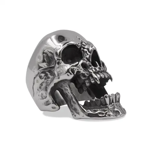 Nightshade Polished Vampire Skull Signet Ring