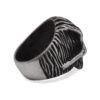 Hollow Wood-Carved Skull Signet Ring