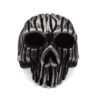 Hollow Wood-Carved Skull Signet Ring