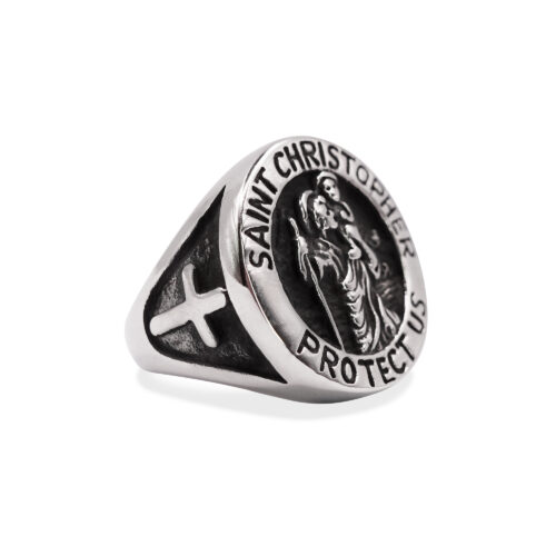Saint Christopher Polished Signet Ring